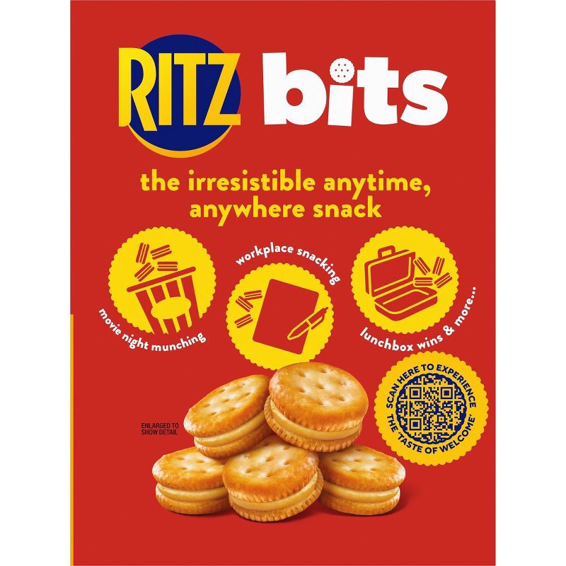 slide 9 of 20, RITZ Bits Cheese Sandwich Crackers Lunch Snacks - 8.8oz, 8.8 oz