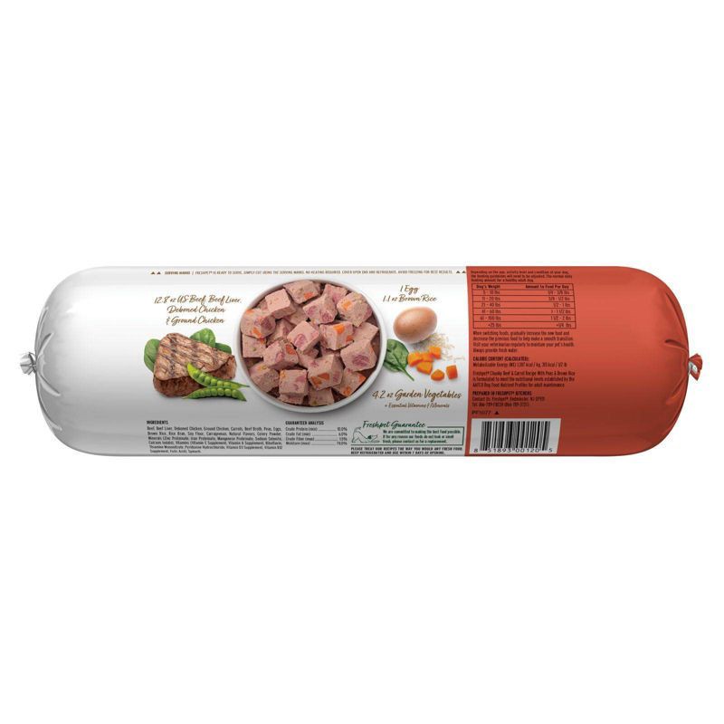 slide 2 of 7, Freshpet Select Roll Chunky Vegetable and Beef Recipe Refrigerated Wet Dog Food - 1.5lbs, 1.5 lb