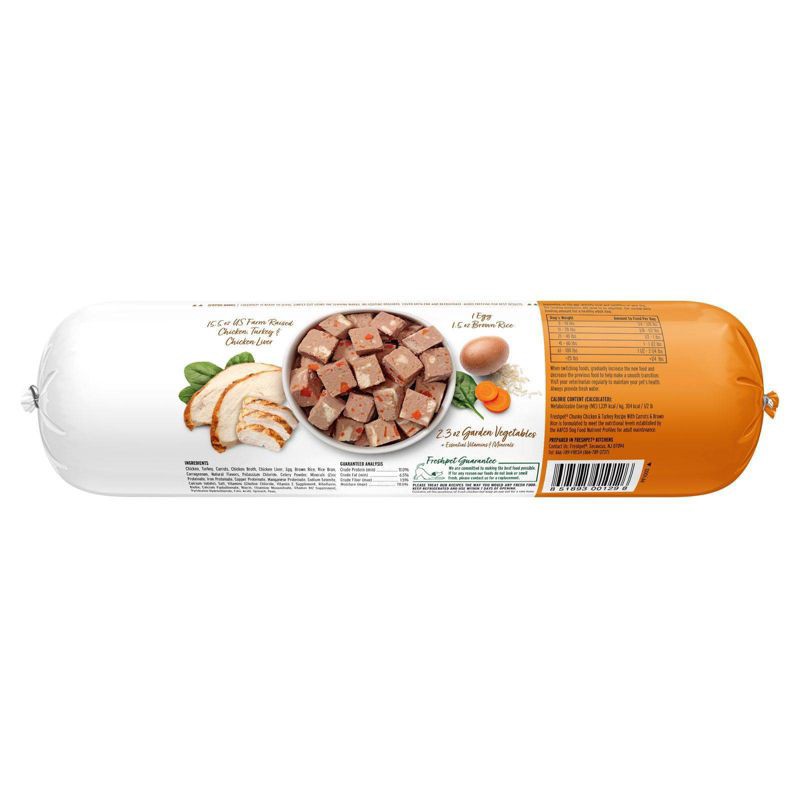 slide 2 of 7, Freshpet Select Roll Chunky Chicken, Vegetable & Turkey Recipe Refrigerated Wet Dog Food - 1.5lbs, 1.5 lb