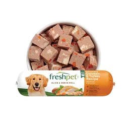 Freshpet Select Roll Chunky Chicken, Vegetable & Turkey Recipe Refrigerated Fresh Dog Food - 1.5lbs: All Ages, All Sizes, All Ready to Eat