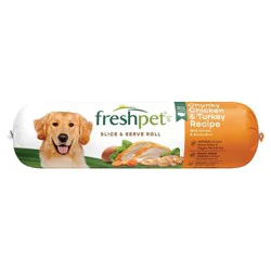 Freshpet Select Roll Chunky Chicken, Vegetable & Turkey Recipe Refrigerated Wet Dog Food - 1.5lbs