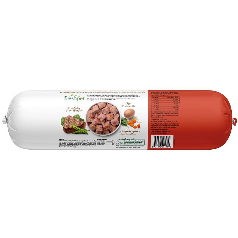 slide 3 of 3, Freshpet Select Roll Chunky Vegetable and Beef Recipe Refrigerated Wet Dog Food - 6lbs, 6 lb