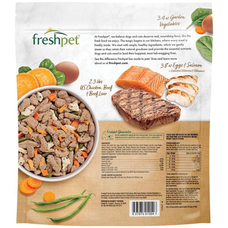 slide 2 of 3, Freshpet Select Multi-Protein Complete Meal Refrigerated with Chicken, Seafood and Beef Flavor Wet Dog Food - 3lbs, 3 lb