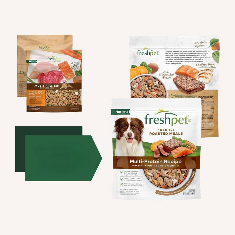 slide 3 of 3, Freshpet Select Multi-Protein Complete Meal Refrigerated with Chicken, Seafood and Beef Flavor Wet Dog Food - 3lbs, 3 lb