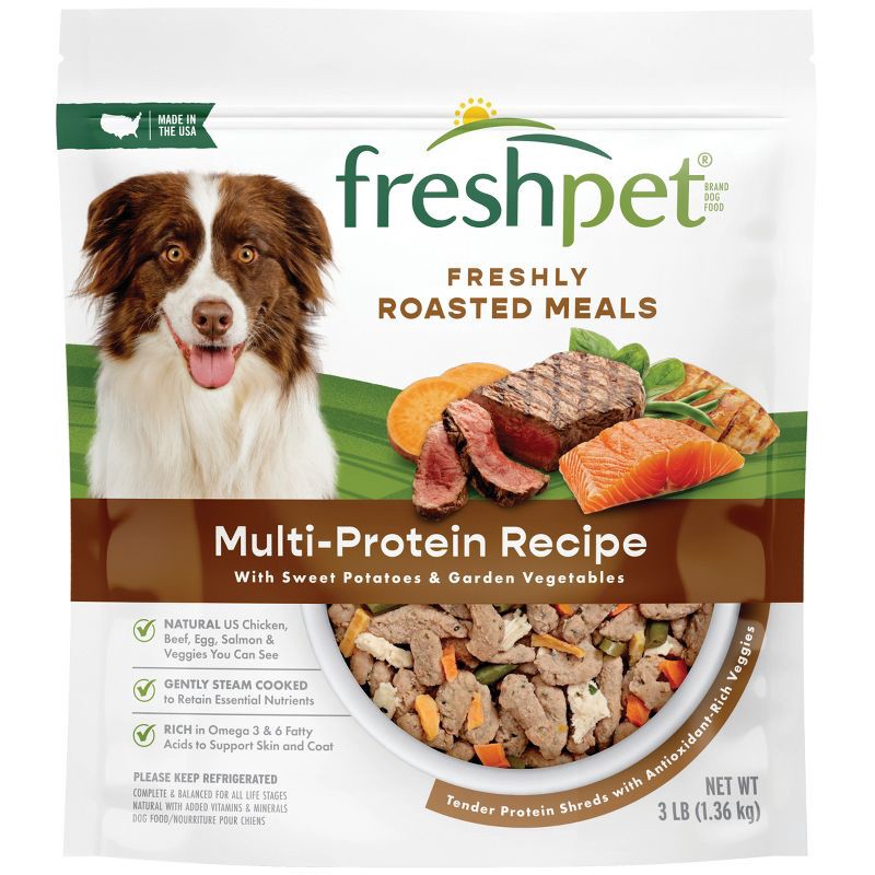 slide 1 of 8, Freshpet Select Multi-Protein Complete Meal Refrigerated with Chicken, Seafood and Beef Flavor Wet Dog Food - 3lbs, 3 lb