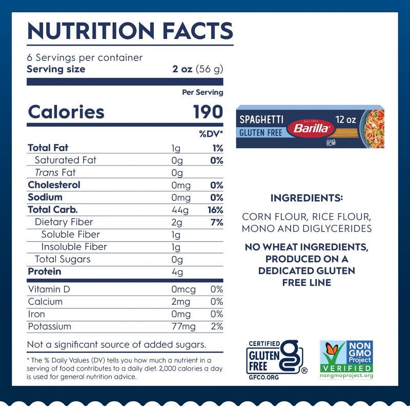 slide 9 of 9, Barilla Gluten Free Spaghetti Pasta - 12oz, 12 oz