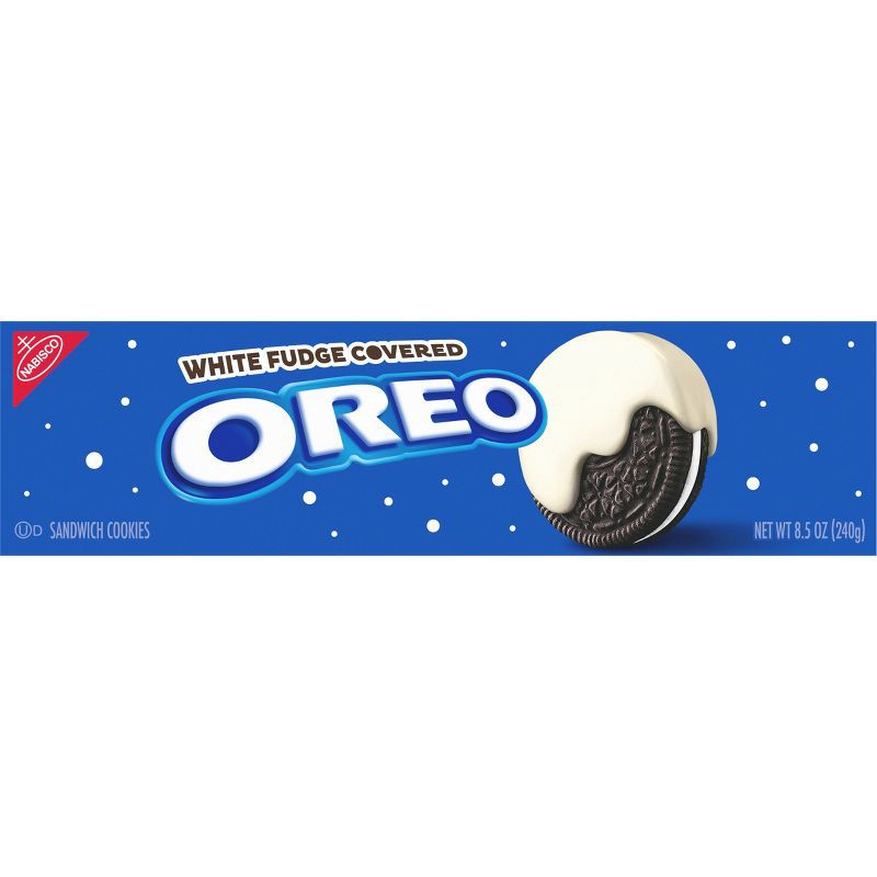 slide 7 of 13, Oreo White Fudge Covered Chocolate Sandwich Limited Edition Christmas Cookies - 8.5oz, 8.5 oz
