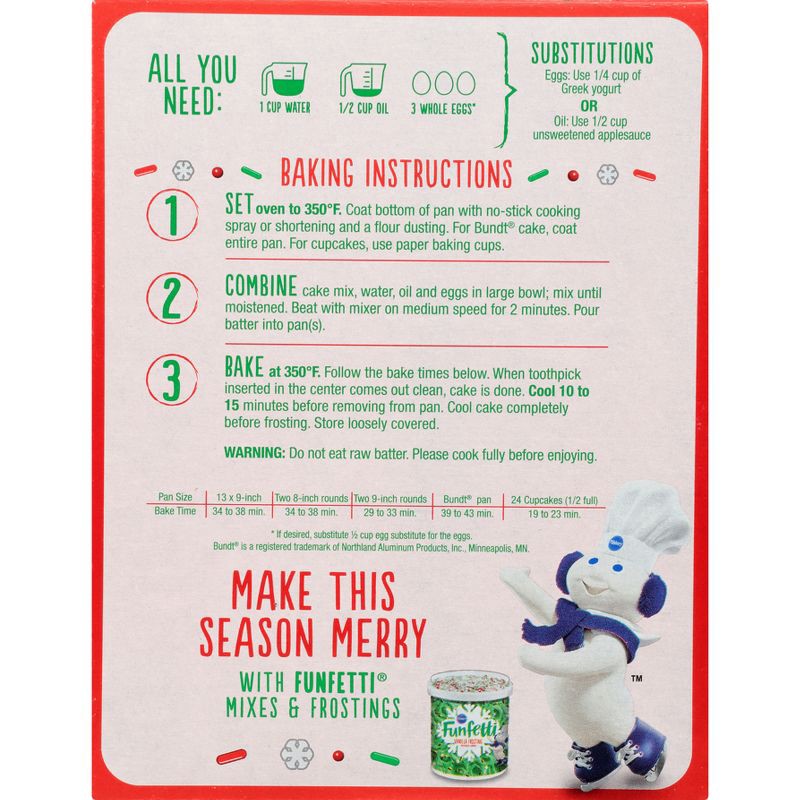 slide 2 of 8, Pillsbury Funfetti Holiday Cake Mix with Candy Bits - 15.25oz, 15.25 oz