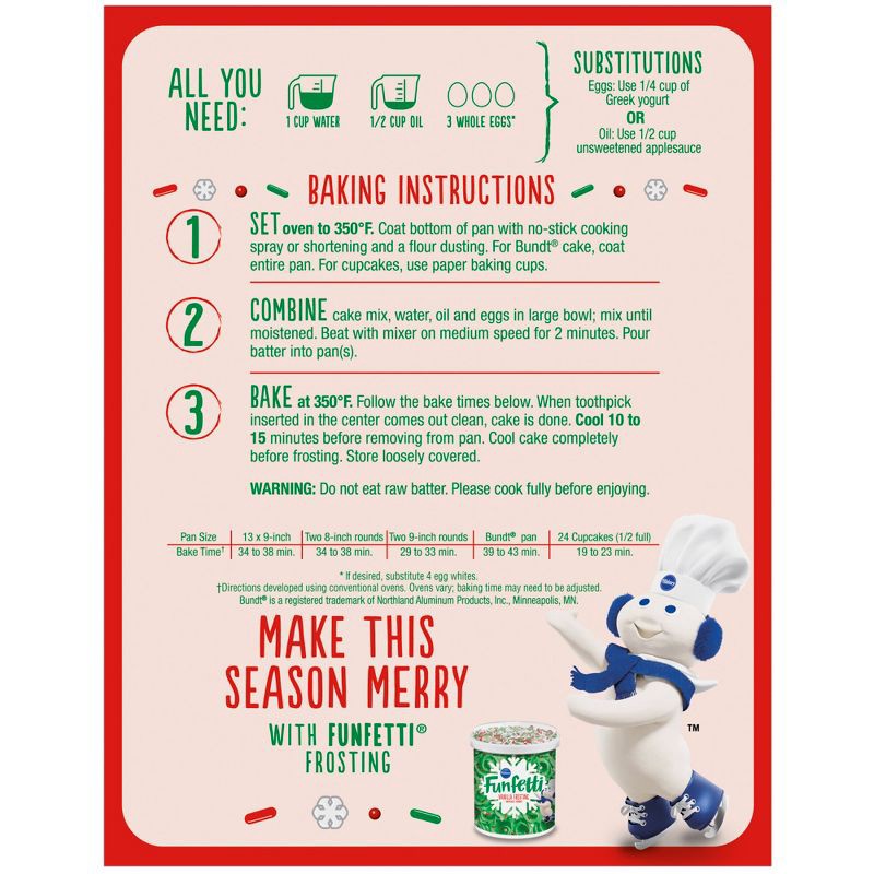 slide 5 of 8, Pillsbury Funfetti Holiday Cake Mix with Candy Bits - 15.25oz, 15.25 oz