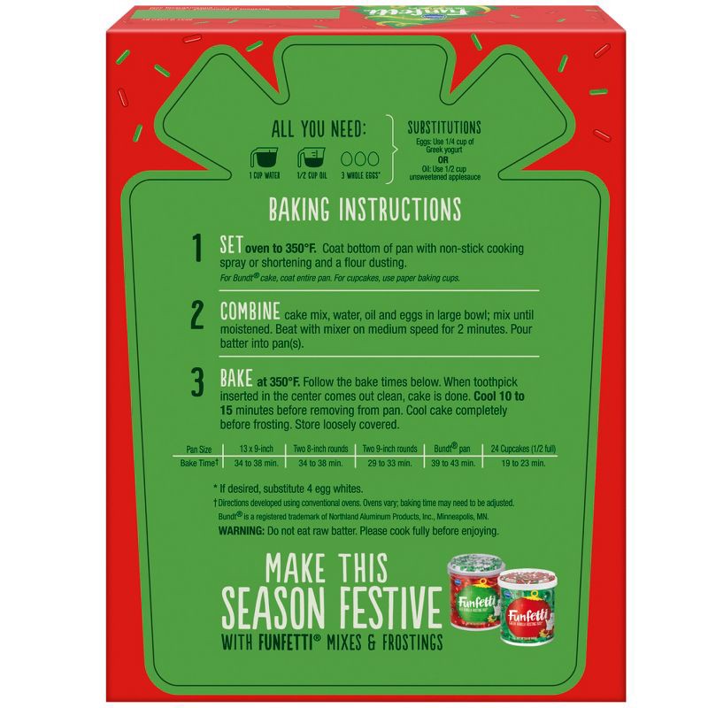 slide 7 of 8, Pillsbury Funfetti Holiday Cake Mix with Candy Bits - 15.25oz, 15.25 oz