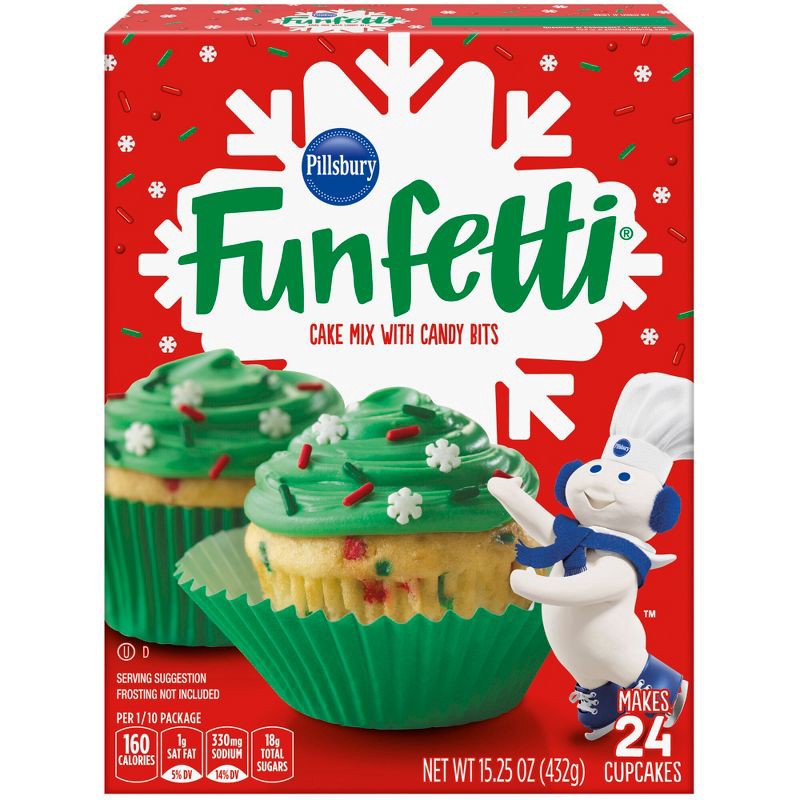 slide 1 of 8, Pillsbury Funfetti Holiday Cake Mix with Candy Bits - 15.25oz, 15.25 oz