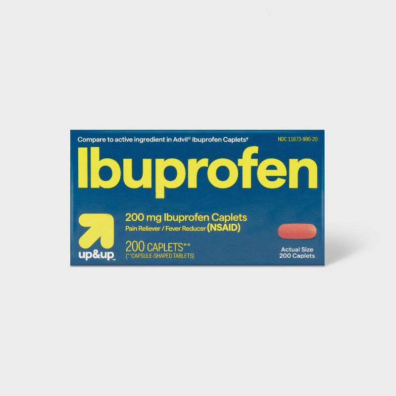 slide 1 of 5, Ibuprofen (NSAID) Pain Reliever & Fever Reducer Caplets - 200ct - up&up™, 200 ct