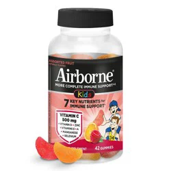 Airborne Kids Immune Support Gummies with Vitamin C & Zinc - Assorted Fruit - 42ct
