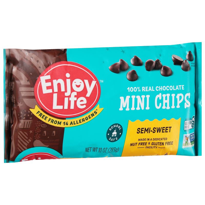 slide 2 of 8, Enjoy Life Semi-Sweet Gluten Free Dairy Free Vegan Mini Chocolate Chips - 10oz, 10 oz