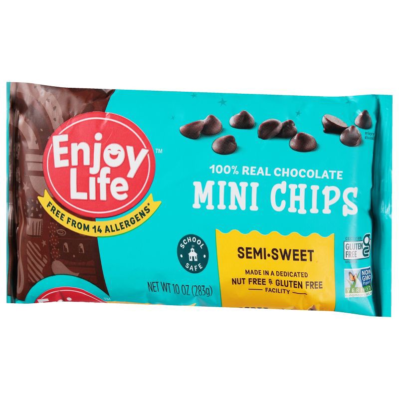 slide 3 of 8, Enjoy Life Semi-Sweet Gluten Free Dairy Free Vegan Mini Chocolate Chips - 10oz, 10 oz