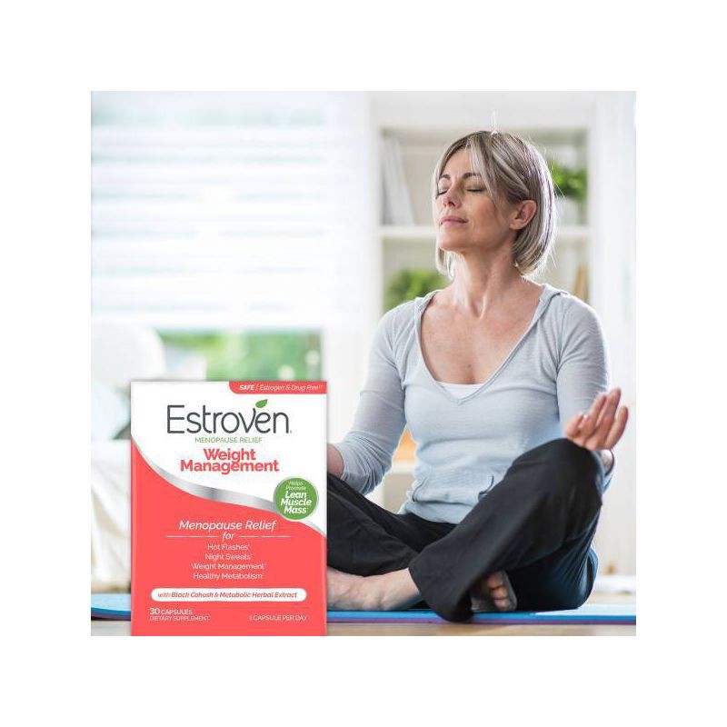 slide 8 of 8, Estroven Menopause Relief with Weight Management Dietary Supplement Capsules - 30ct, 30 ct