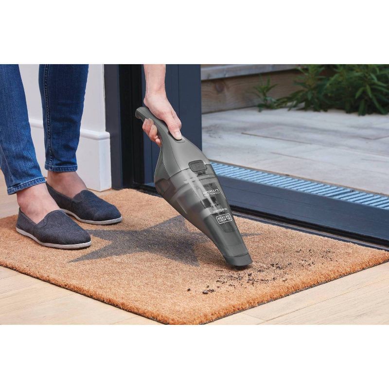 slide 4 of 14, BLACK+DECKER Compact Lithium Handheld Vacuum - Gray HNVC220BCZ01: Cordless Dustbuster, Portable Car Vacuum, Rechargeable, 1 ct