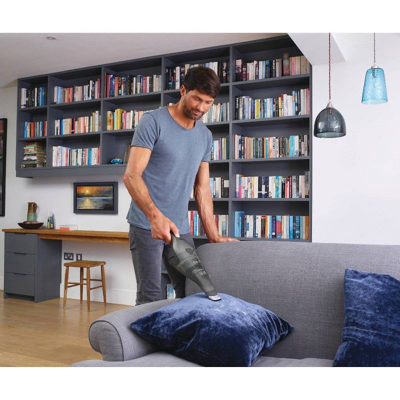 slide 5 of 14, BLACK+DECKER Compact Lithium Handheld Vacuum - Gray HNVC220BCZ01: Cordless Dustbuster, Portable Car Vacuum, Rechargeable, 1 ct