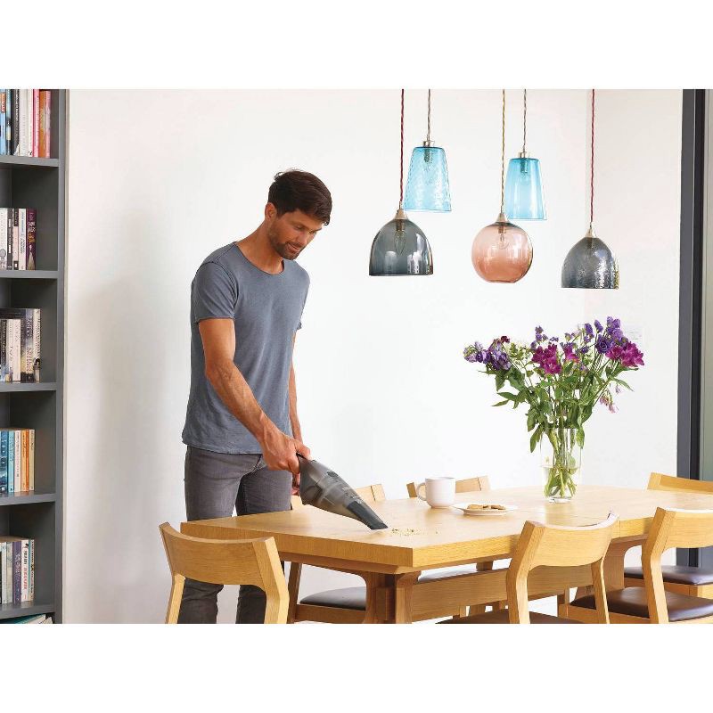slide 8 of 14, BLACK+DECKER Compact Lithium Handheld Vacuum - Gray HNVC220BCZ01: Cordless Dustbuster, Portable Car Vacuum, Rechargeable, 1 ct