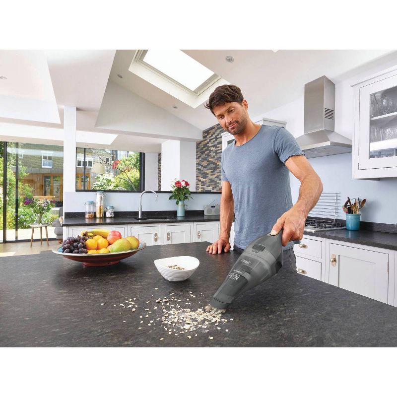 slide 9 of 14, BLACK+DECKER Compact Lithium Handheld Vacuum - Gray HNVC220BCZ01: Cordless Dustbuster, Portable Car Vacuum, Rechargeable, 1 ct