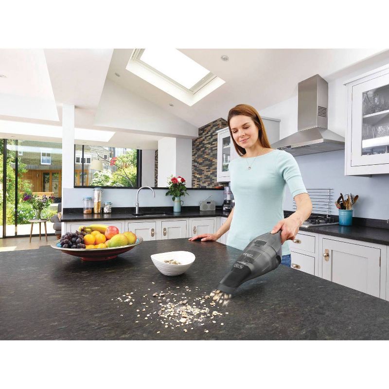 slide 10 of 14, BLACK+DECKER Compact Lithium Handheld Vacuum - Gray HNVC220BCZ01: Cordless Dustbuster, Portable Car Vacuum, Rechargeable, 1 ct