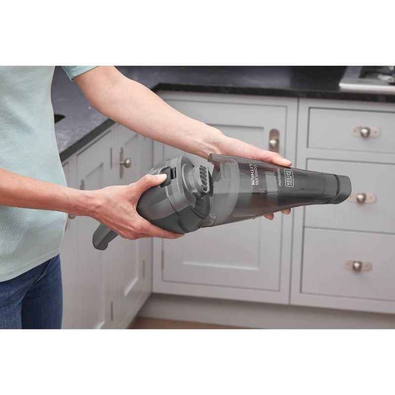 slide 11 of 14, BLACK+DECKER Compact Lithium Handheld Vacuum - Gray HNVC220BCZ01: Cordless Dustbuster, Portable Car Vacuum, Rechargeable, 1 ct