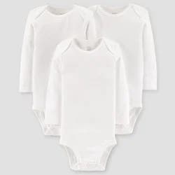 Carter's Just One You® Baby 3pk Long Sleeve Bodysuit - White Newborn