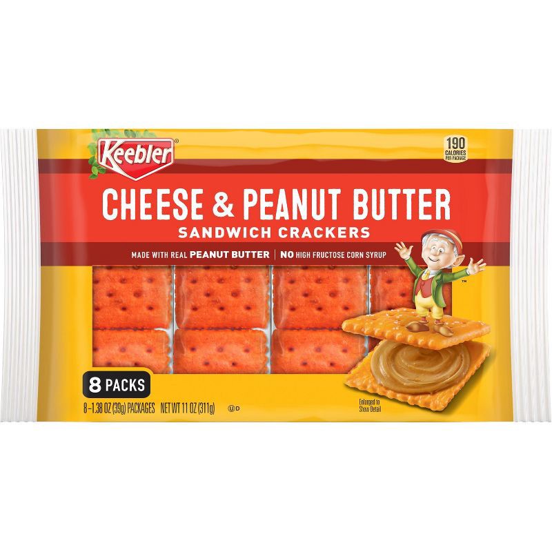 slide 4 of 8, Keebler Crackers Keebler Cheese & Peanut Butter Sandwich Crackers - 11oz/8ct, 8 ct; 11 oz