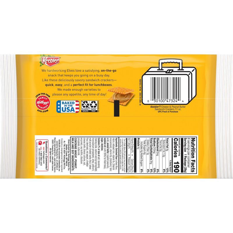slide 5 of 8, Keebler Crackers Keebler Cheese & Peanut Butter Sandwich Crackers - 11oz/8ct, 8 ct; 11 oz