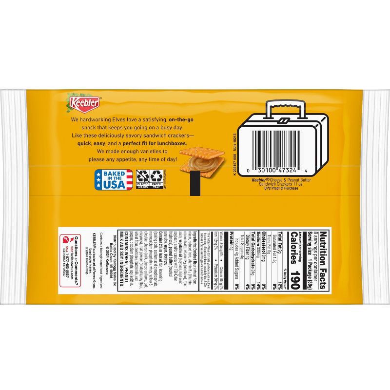 slide 6 of 8, Keebler Crackers Keebler Cheese & Peanut Butter Sandwich Crackers - 11oz/8ct, 8 ct; 11 oz