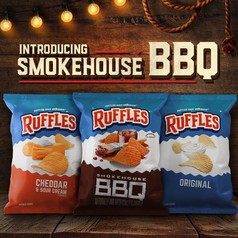 slide 3 of 6, Ruffles Smokehouse Style BBQ Potato Chips 8oz, 8.5 oz
