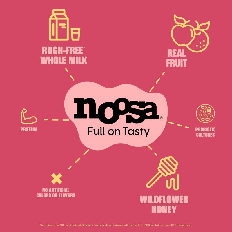 slide 5 of 6, noosa Raspberry Yogurt - 11g Protein 8oz, 11 gram, 8 oz