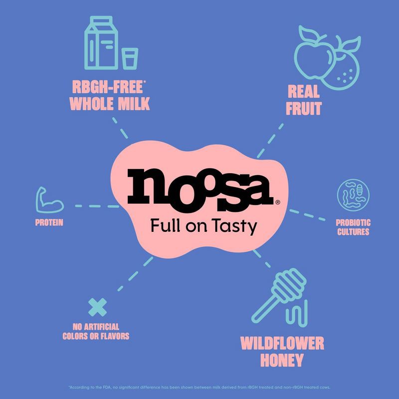slide 4 of 5, noosa Blueberry Aussie Style Yogurt - 11g Protein 8oz, 11 gram, 8 oz