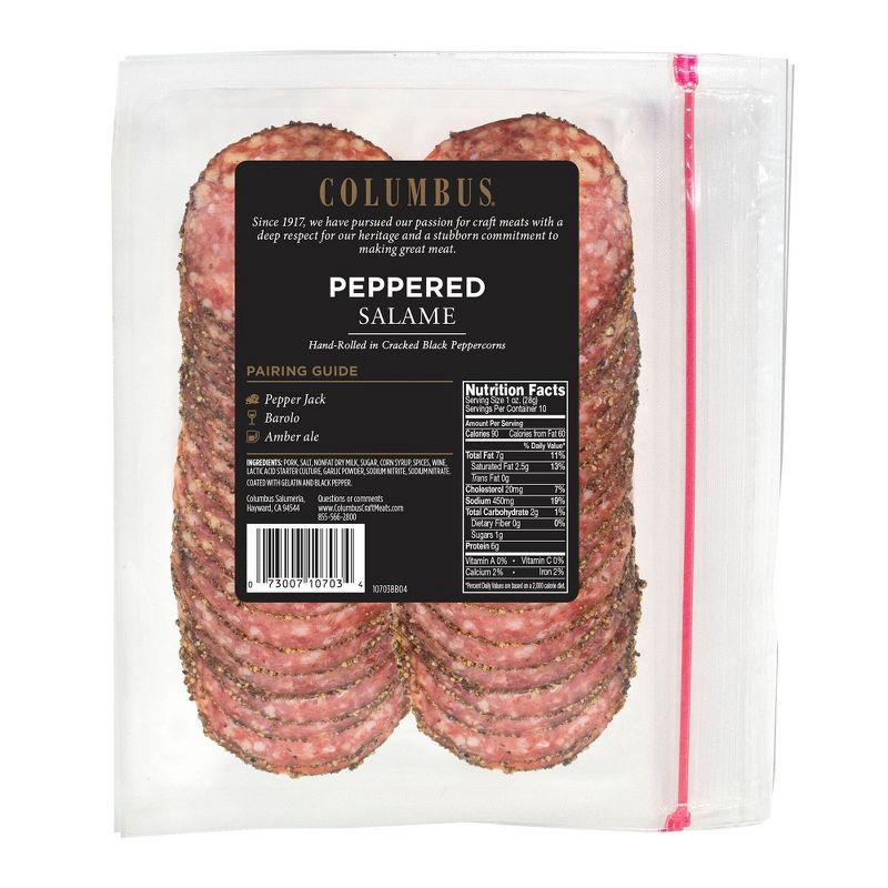 slide 2 of 7, Columbus Peppered Salame Deli Meats - 10oz, 10 oz