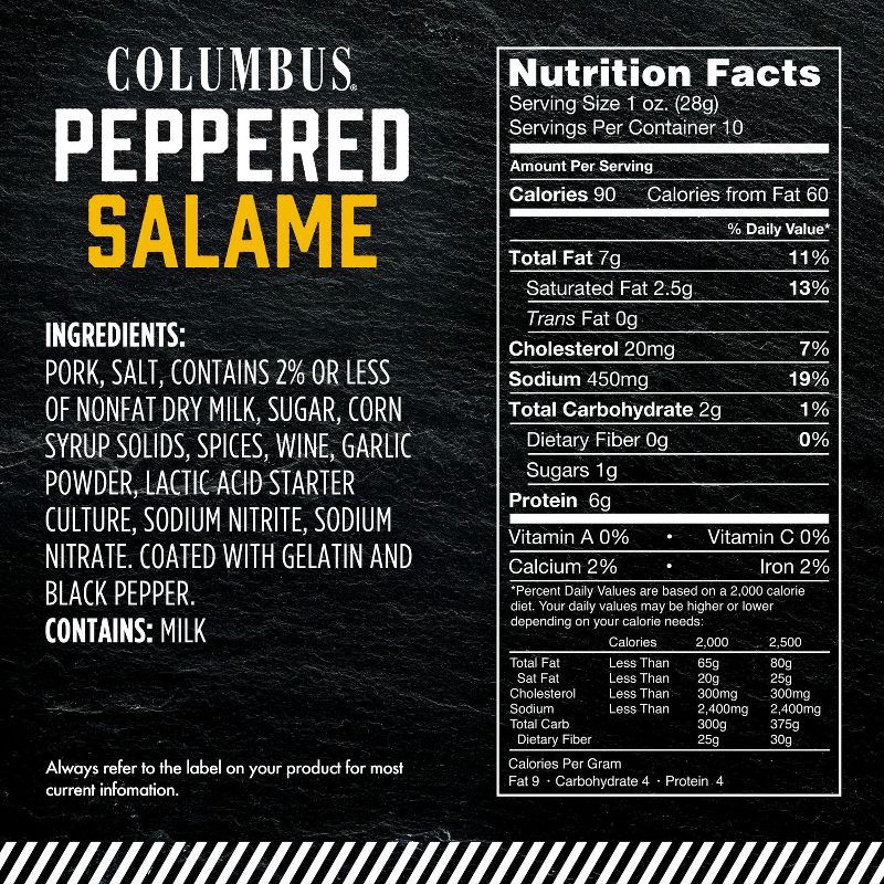 slide 5 of 7, Columbus Peppered Salame Deli Meats - 10oz, 10 oz