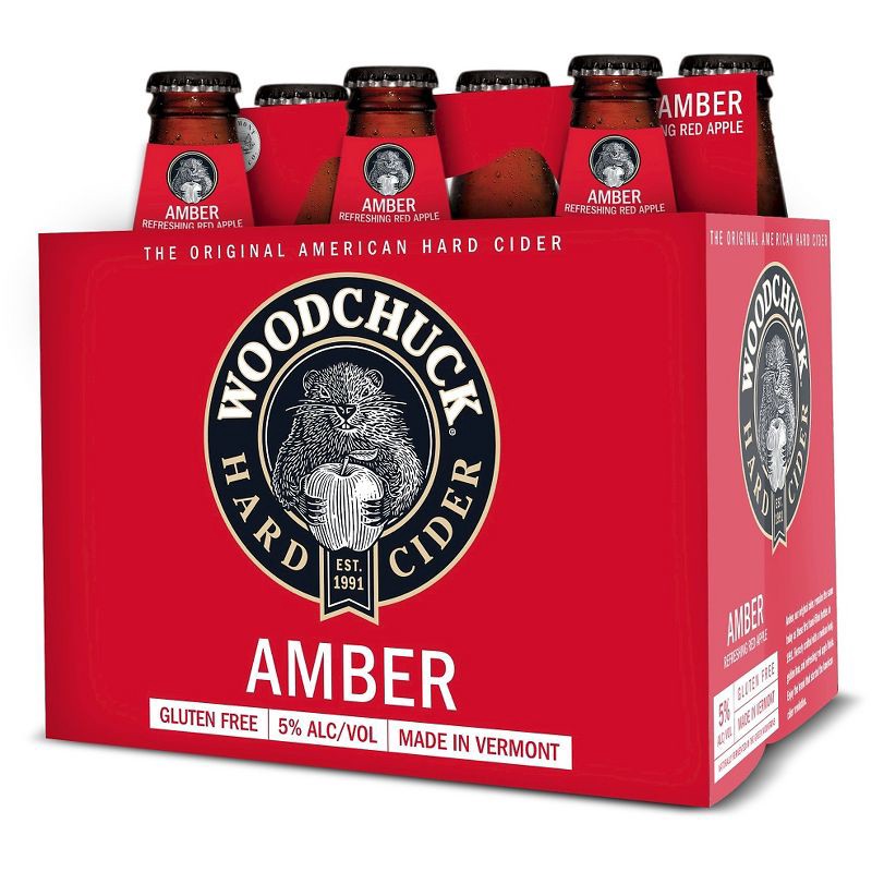 slide 1 of 3, Woodchuck Amber Hard Cider - 6pk/12 fl oz Bottles, 6 ct; 12 fl oz