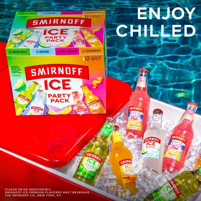 slide 8 of 9, Smirnoff Ice Party Pack - 12pk/11.2 fl oz Bottles, 12 ct, 11.2 fl oz