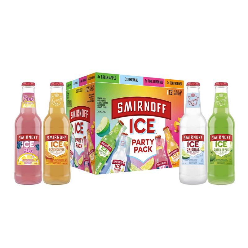 slide 1 of 9, Smirnoff Ice Party Pack - 12pk/11.2 fl oz Bottles, 12 ct, 11.2 fl oz