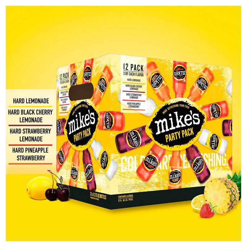 slide 3 of 5, Mike's Hard Lemonade Variety Party Pack - 12pk/12 fl oz Bottles, 12 ct; 12 fl oz