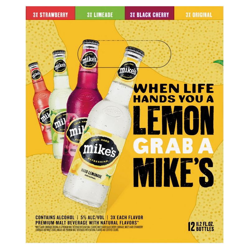 slide 12 of 21, Mike's Hard Lemonade Variety Party Pack - 12pk/12 fl oz Bottles, 12 ct; 12 fl oz