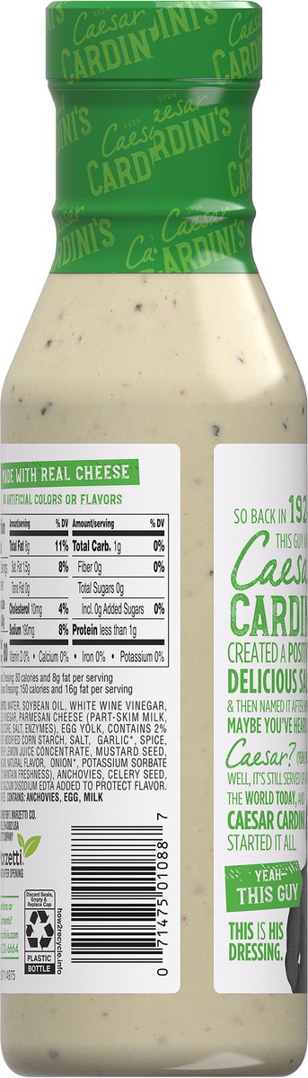 slide 10 of 11, Cardini's Light Caesar Dressing, 12 fl oz