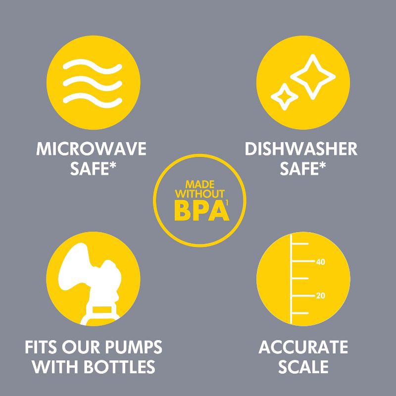 slide 4 of 7, Medela Breast Milk Collection and Storage Bottles with Solid Lids - 6pk/5oz, 6 ct; 5 oz