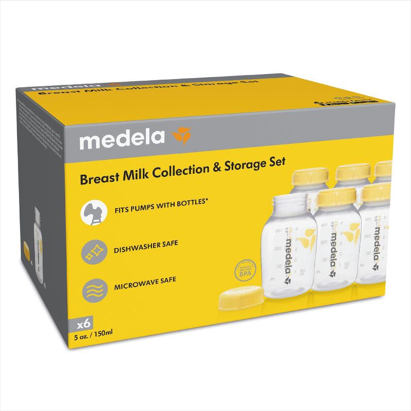 slide 7 of 7, Medela Breast Milk Collection and Storage Bottles with Solid Lids - 6pk/5oz, 6 ct; 5 oz