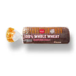 100% Whole Wheat Bread - 20oz - Market Pantry™
