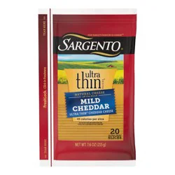 Sargento Ultra Thin Natural Cheddar Cheese Slices - 7.6oz/20 slices