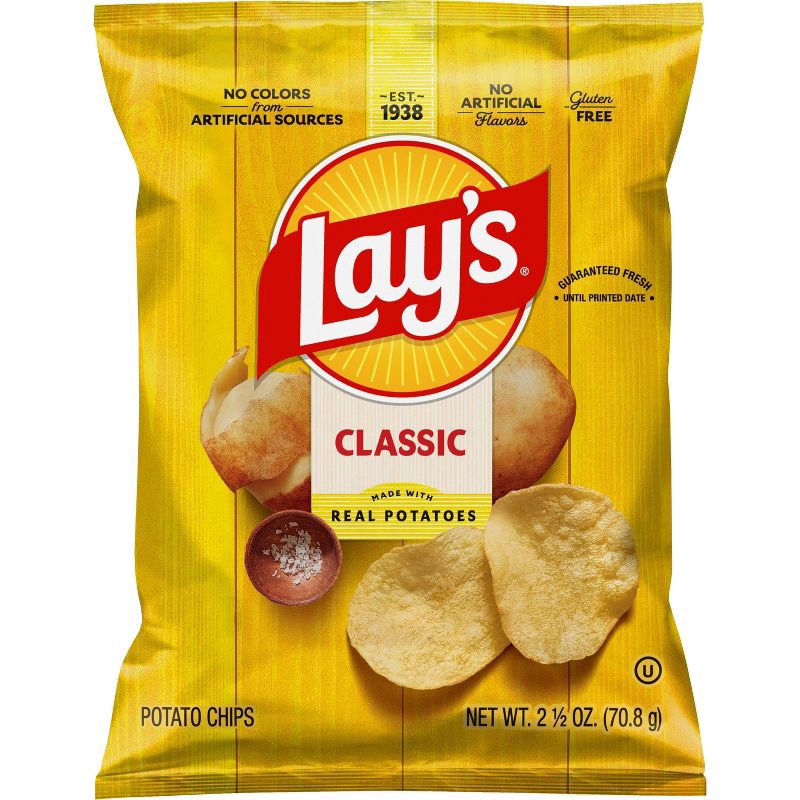 slide 1 of 8, Lay's Classic Potato Chips - 2.5oz, 2.5 oz