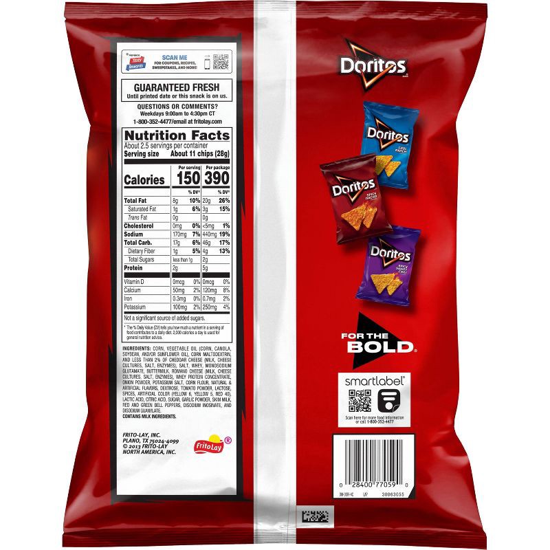 slide 2 of 8, Doritos Nacho Cheese Tortilla Chips - 2.625oz, 2.625 oz