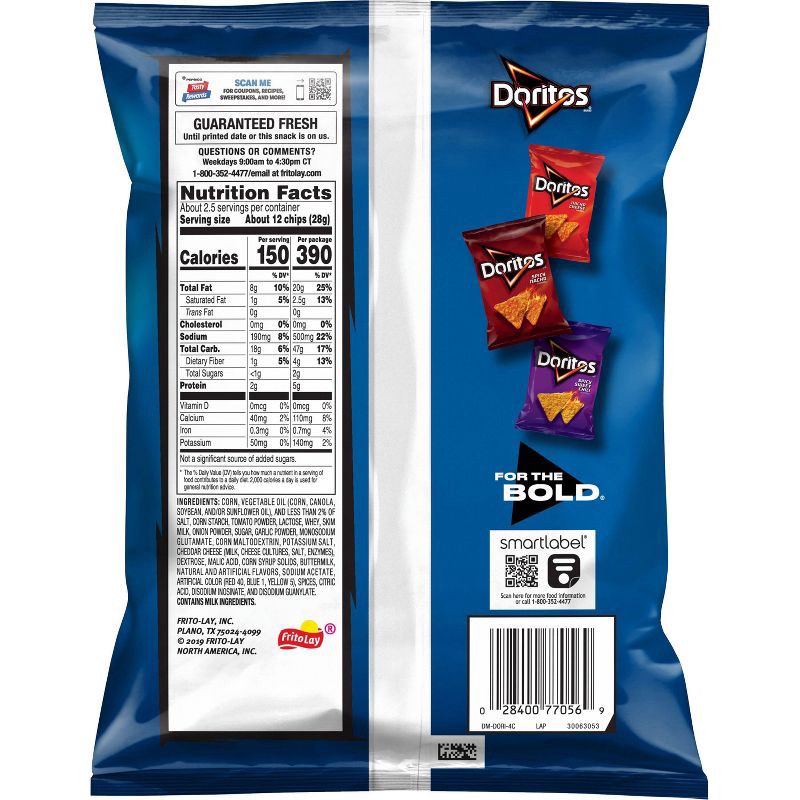 slide 2 of 7, Doritos Cool Ranch Flavor Tortilla Chips - 2.625oz, 2.625 oz