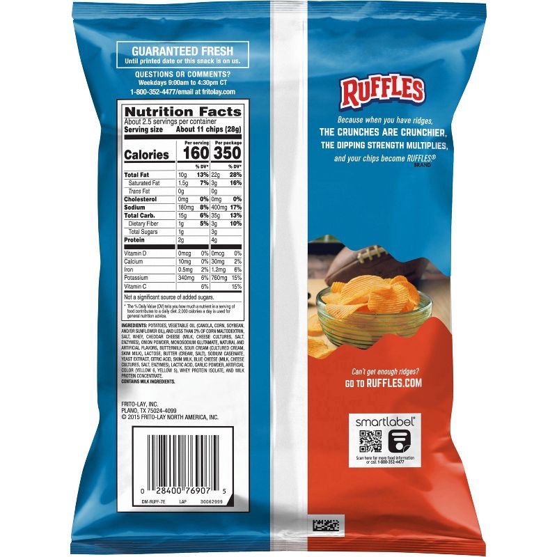 slide 2 of 7, Ruffles Cheddar Sour Cream Potato Chips - 2.25oz, 2.25 oz