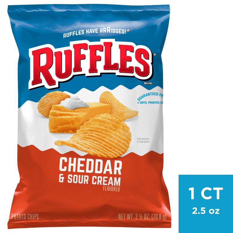 slide 1 of 3, Ruffles Cheddar & Sour Cream Potato Chips - 2.5oz, 2.5 oz